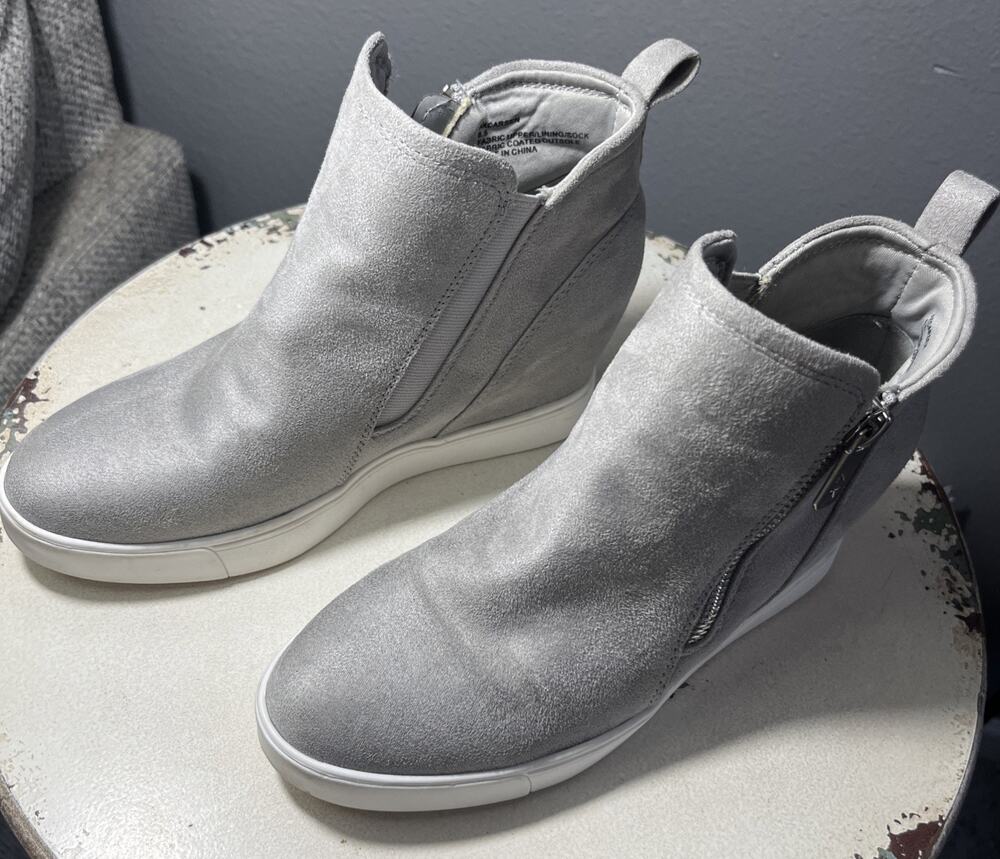 Anne Klein AK Carsen Sport Booties Gray Zip Slip On Shoes Women’s 6.5